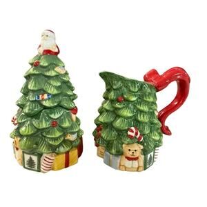 Spode Christmas Tree 250th Anniversary Sugar & Creamer Set Holiday